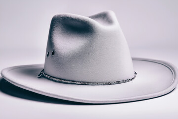 Cowboy hat on a simple background showing the shape and design of the headwear item