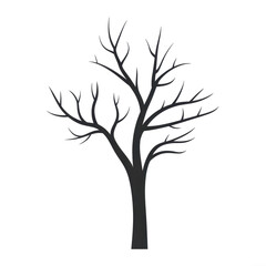 Obraz premium Hand drawn naked tree silhouette 