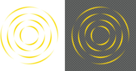 Concentric Yellow Circles with Soft Glow on White and Transparent Backgrounds abstract