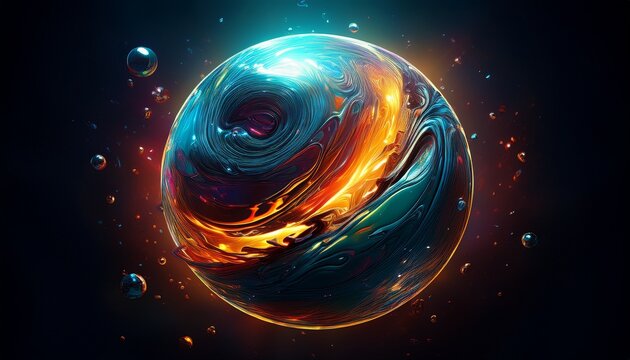 abstract sphere is vibrant and energetic