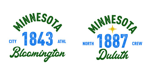 T-shirt stamp graphic, Minnesota Sport wear typography emblem Bloomington, Duluth vintage tee print, athletic apparel design shirt graphic print
