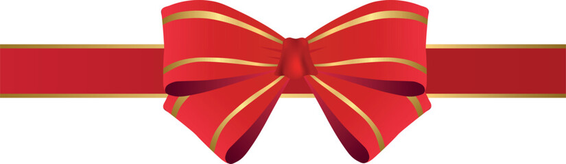 Realistic Red Ribbon Bow &ndash; Decorative Satin Gift Bow Isolated Vector