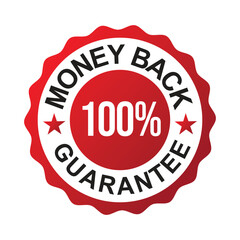 100% Money Back Guarantee Seal / Badge / Icon Vector Graphic