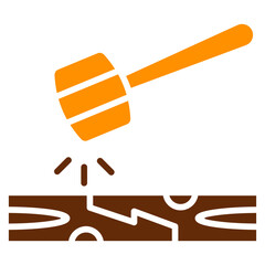 Mallet Dual Tone Color Icon, Mini Illustration Relate To Carpentry, Wood Industry. Use For Modern Concept, Ui, Ux Web And App Development.