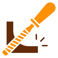 Rasp Dual Tone Color Icon, Mini Illustration Relate To Carpentry, Wood Industry. Use For Modern Concept, Ui, Ux Web And App Development.