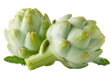 Fresh Artichokes Isolated on Transparent Background