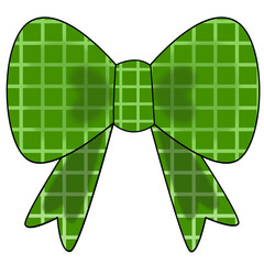 bow with green patterns