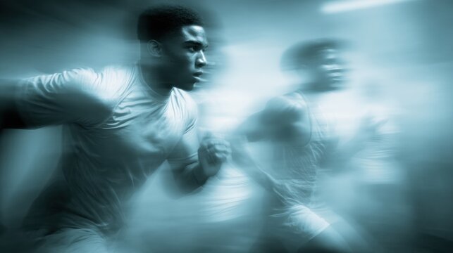 Beta Alanine Supplement Promotes Energy and Endurance for Athletes During Intense Gym Sessions in a Blurred Motion Scene