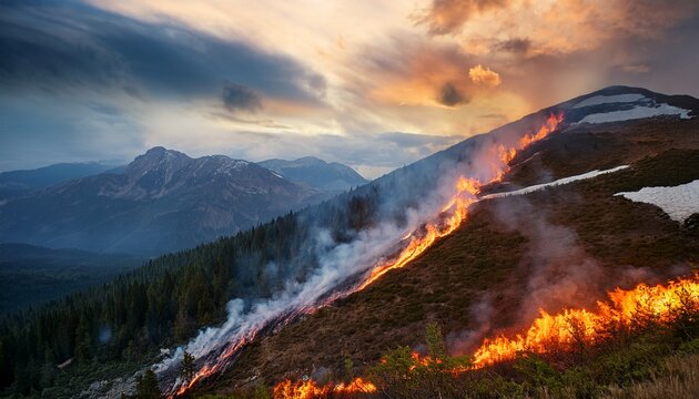 fire in the mountains - Powered by Adobe