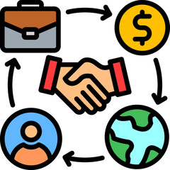 Business Partnership lineal color icon