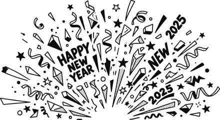 Confetti Explosion New Year Vector on white background