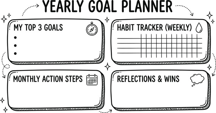 New Year Goal Tracker Template for Personal Planning - Powered by Adobe