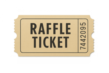 Raffle ticket vector illustration with serrated edges, lottery chance, giveaway entry, and drawing competition concept