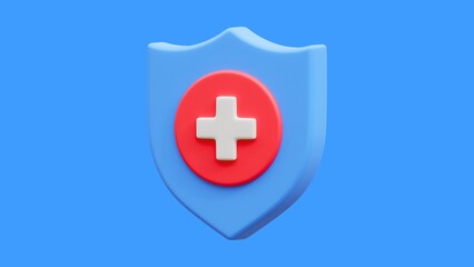 Medical Insurance 3D Rendering — Healthcare Protection and Policy Coverage Background - 1