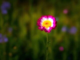 Fototapeta premium Vibrant flower against blurry green background for commercial use