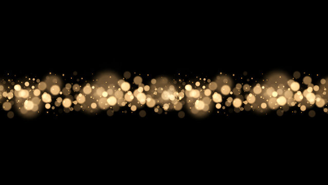 Gold bokeh lights isolated, Vector background gold sparkles celebration
