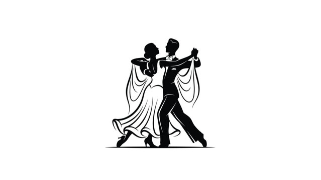 Creative Detailed Waltz Box Step Dance Vector Illustration | Ballroom Dance Steps Guide 