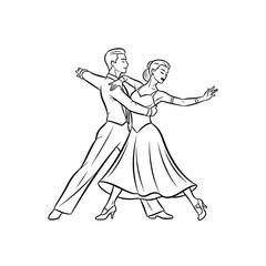 Creative Detailed Waltz Box Step Dance Vector Illustration | Ballroom Dance Steps Guide 