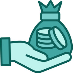 Money In Hand solid icon
