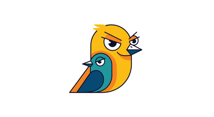 Cartoon illustration of two birds with suspicious expressions