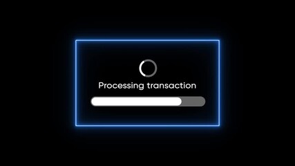Digital transaction processing screen showing a successful payment approved notification, modern fintech interface, secure online payment confirmation. Processing transaction and payment approved. - Powered by Adobe