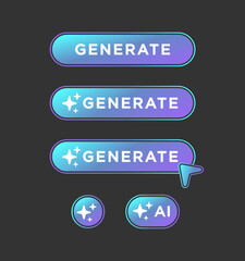 Generate AI Button, AI Button, AI Vector, AI Button Vector, Artificial Intelligence Button, UI Button, Smart Phone Button, Artificial Robotics, Automation Button