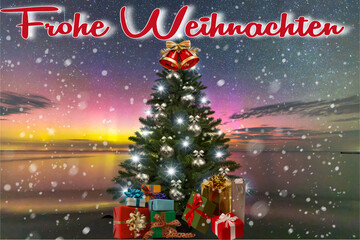 christmas card with christmas tree