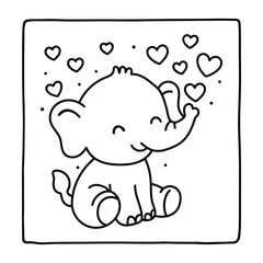 Bold and Easy Valentine's Day Coloring Page for Kids and Adults, Cozy Love Coloring Page, Cute and Cozy, Bold and Easy, Fun Romantic, Hygge-Inspired Designs, Valentine's Day, Self-love, Victor art.