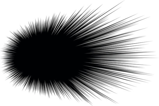 Cartoon Speed1-5 : A black elliptical radiation beam stock vector background of cartoon enhancing effects isolated on a white background.