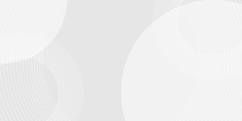 White geometric abstract background overlap layer on bright space with lines effect decoration. Modern graphic design element circles style concept for banner.