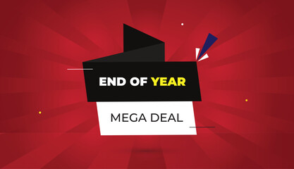 end year mega eps template sun white deal illustration background vector art business shapes bold shine gradient banner red black design editable abstract 4k yellow font gray format web