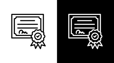 Certificate With Icon Set Design