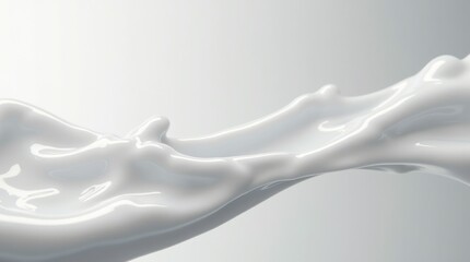 viscous white string serum stretching between two surfaces, elastic glossy connection, macro beauty fluid dynamic. Cloud Dancer Color of 2026.