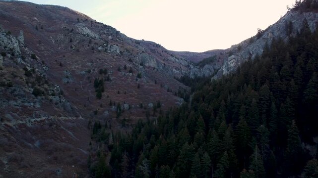 4K Aerial Fall hiking views of Coldwater Creek Canyon - North Ogden Utah 