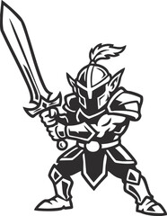 Cartoon illustration of fantasy elf warrior, mythical character design vector illustration 