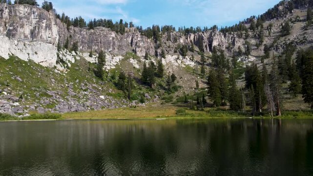 4k Aerial Summer views of White Pine Lake Cache National Forest Logan Utah 