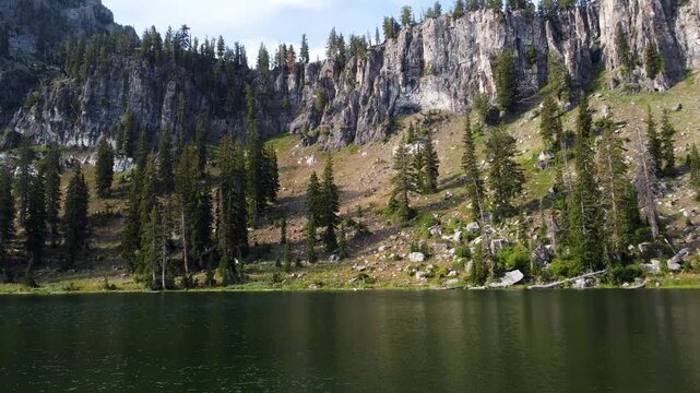 4k Aerial Summer views of White Pine Lake Cache National Forest Logan Utah 