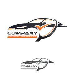 Automotive Inspection logo design with silhouette car