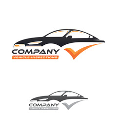 Automotive Inspection logo design with color black and orange