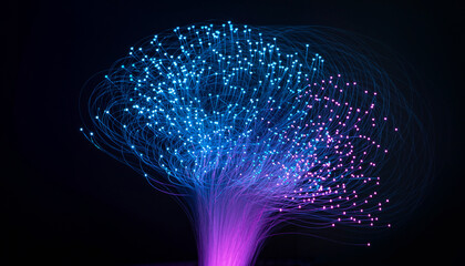 Artificial Intelligence Neural Network Background with Glowing Connections