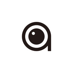 Letter q eye, geometric simple symbol logo vector