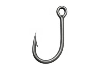 Fishing hook catching fish or opportunities, essential equipment for angling and sport recreation, transparent background