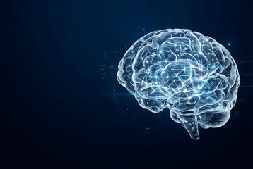 ​3D illustration of a transparent glass artificial brain with visible neural networks, explainable AI concept