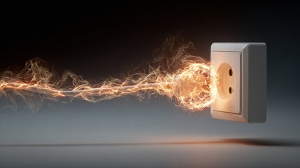 Electrical Short Circuit With Burning Wire and Socket Plug Causing Potential Fire Hazard in Residential Area During Daylight