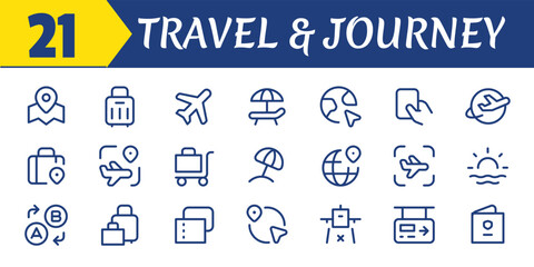 travel journey line icons.eps