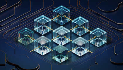 Abstract Blockchain Technology and Digital Data Blocks Background
