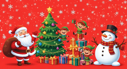 santa claus and snowman