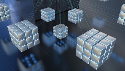 Modern Cloud Computing and Server Infrastructure Concept