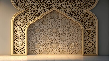 Abstract geometric arabesque pattern as an architectural feature