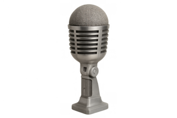 Vintage microphone for broadcasting, speaking, recording, and musical performance, creating classic audio sound